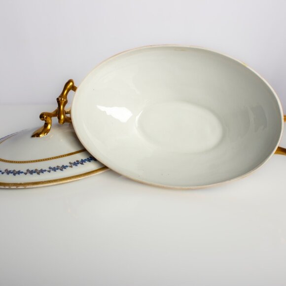 Antique Limoges France Porcelain Vegetable Bowl | Hand Painted Charles Martin - Picture 9 of 10